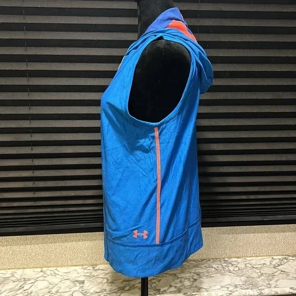 Under Armour Girls Youth Blue & Orange Hooded Zip Front Reversible‎ Vest YXL - Picture 2 of 12
